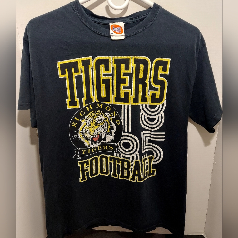 vintage Official Afl Richmond tigers Football Ringer t shirt Size Medium 1985